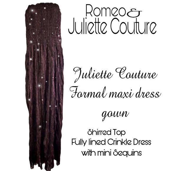 ROMEO & Juliette Couture Seersucker lined crackle maxi dress gown strapless - Picture 3 of 12